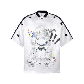 Character Print V-Neck Short Sleeve Shirt | American Retro Pullover