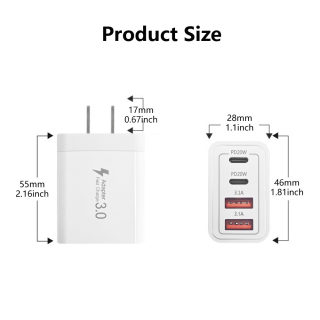 Phone charger — fast-charging dual PD 20W USB multi-port adapter