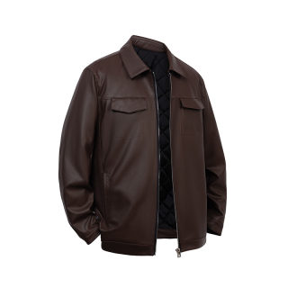 Men's PU Leather Padded Motorcycle-Style Jacket 5