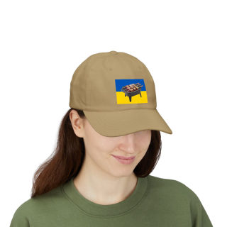 Grill Skewers on Blue Yellow Flag Dad Cap | BBQ Ukraine Baseball Hat 69