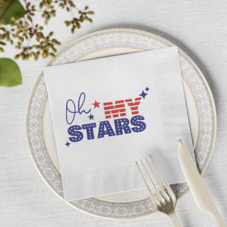 Oh My Stars Napkins | Patriotic Fourth of July Cocktail Napkins 7