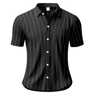 Men's Summer Striped Collared Shirt | Breathable Business Casual 4