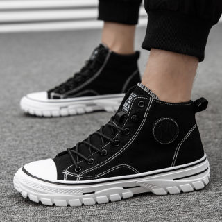High Top Canvas Sneakers for Men | Korean Style Trendy Board Shoes