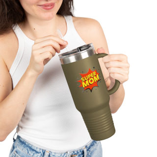 Super Mom comic burst insulated travel mug 36