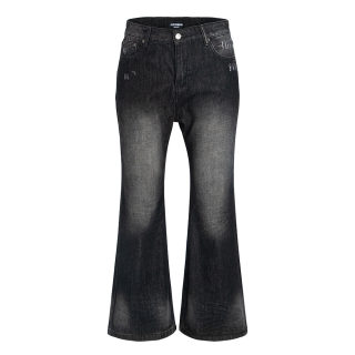 High-Waisted Elegant Tapered-Leg Denim Pants