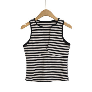 Striped Sexy Low Neck Vest Top 5