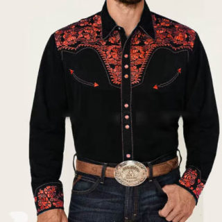 Vintage Print Cardigan Polo Collar Shirt | Men's Spring Autumn Casual 3