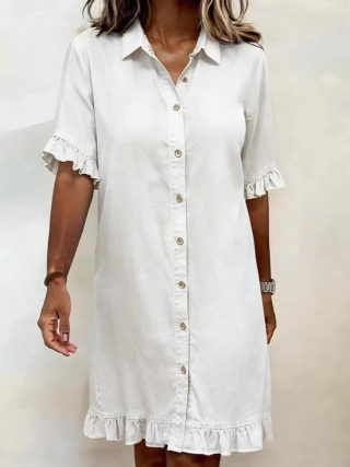 Loose Shirt-Style Denim Dress 5