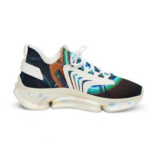 Green Orb Abstract Mesh Sneakers | Athletic Shoes 8