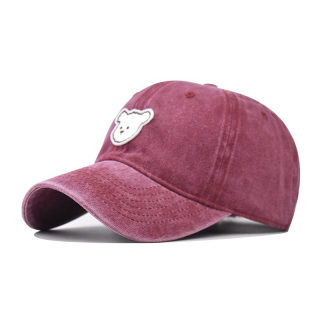 Pure Cotton Washed Bear Embroidered Baseball Cap | Outdoor All-Season 5