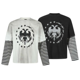 Distressed Washed Print Long Sleeve T-Shirt | American Retro 5