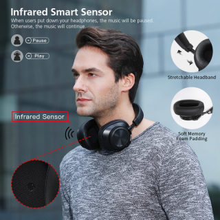 Bluedio T6S Active Noise Cancelling Bluetooth Headphones | Voice Control 5