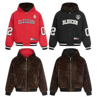 Wool-Collar Reversible Cotton Jacket with Leopard Print 5