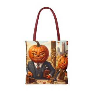 Pumpkin Head Businessmen Tote Bag | Halloween Pumpkin City Illustration 21