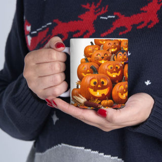 Jack-O'-Lantern Pattern Mug | Halloween Pumpkin Coffee Cup 17