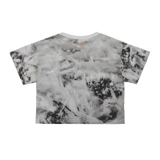Frosted Ice Pattern Crop Tee | Winter Snow Texture All-Over Print 2