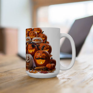 Jack-O'-Lantern Pattern Mug | Halloween Pumpkin Coffee Cup 10
