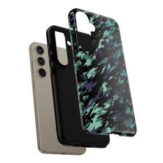 Teal Black Abstract Camo Phone Case 179
