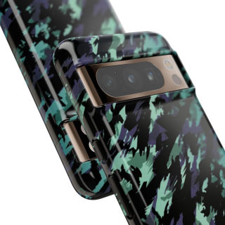 Teal Black Abstract Camo Phone Case 114
