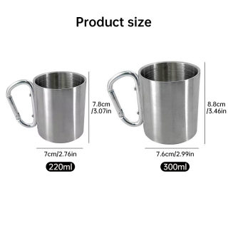 Outdoor Mountaineering Carabiner Cup | Stainless Steel Camping Water Cup