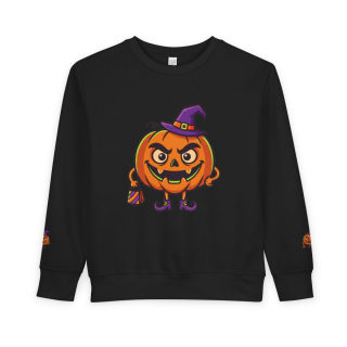Jack-o'-Lantern Witch Pumpkin Toddler Sweatshirt 6