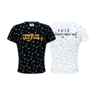 Streetwear Star Print Fitted Crop Top for Women 5