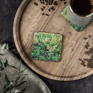 Wild Berry Foliage Coasters | Cork-Backed Round Drink Coasters 3
