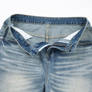 Washed White Straight-Leg Wide Jeans 3