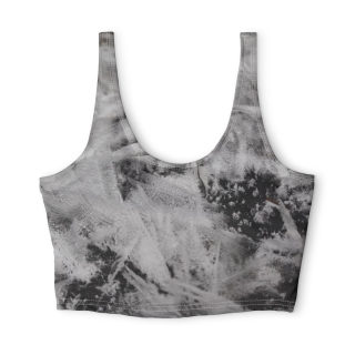 Black White Marble Abstract Sports Bra | Tie-Dye Cloud Pattern