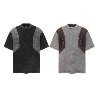Vintage Distressed Splicing Workwear T-Shirt 5