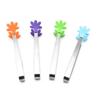 Kitchen Silicone Food Clips | Stainless Steel Mini Ice & Food Tongs 2