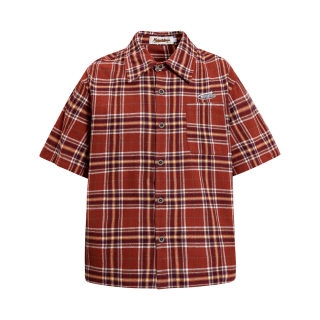 Loose Plaid Short Sleeve Shirt | Men's Open Front 5