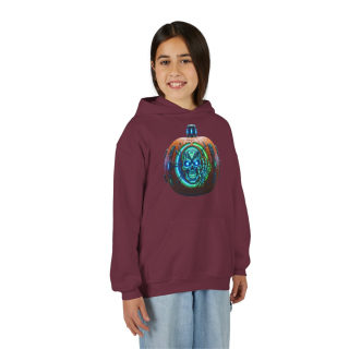 Glowing Cyber Pumpkin Kids Hoodie 49