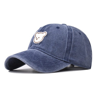 Pure Cotton Washed Bear Embroidered Baseball Cap | Outdoor All-Season 4