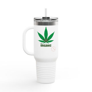 Organic cannabis leaf travel mug, 40oz insulated tumbler 26