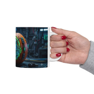 Neon Cyberpunk Pumpkin Skull Mug | Ceramic Coffee Cup 18