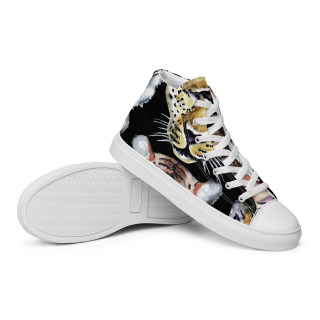 Men's High-Top Canvas Shoes "Lion Print" 22