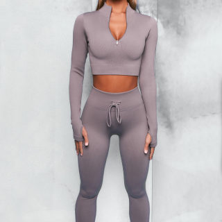 Women's Yoga Zip Top | Long Sleeve Fitness Sportswear 6