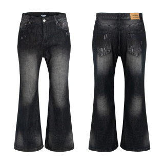 High-Waisted Elegant Tapered-Leg Denim Pants 4