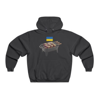 BBQ Onion Skewer Hooded Sweatshirt | Grilling Kyiv Ukraine Flag 7