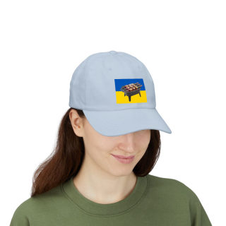 Grill Skewers on Blue Yellow Flag Dad Cap | BBQ Ukraine Baseball Hat 72