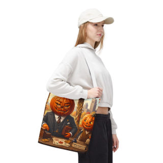 Pumpkin Head Businessmen Tote Bag | Halloween Pumpkin City Illustration 68
