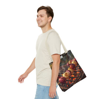 Grilled Vegetable Kabob Tote Bag | BBQ Skewers, Summer Cookout Market Tote 41
