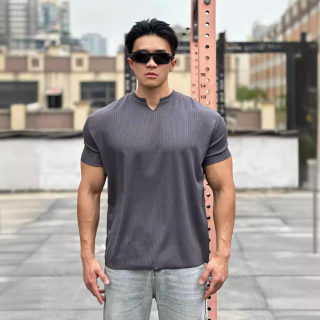 Men's Heavyweight Textured Fitness Short Sleeve T-Shirt | Tapered Sleeve