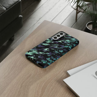 Teal Black Abstract Camo Phone Case 100