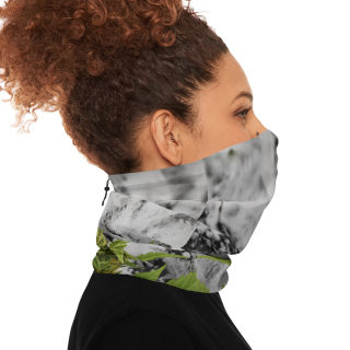 Cannabis Bud in Snow Neck Gaiter | Winter Neck Gaiter With Drawstring 5