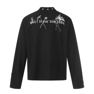 Skeleton Mystery Man Print Long Sleeve T-Shirt | American Retro 4
