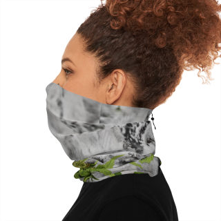 Cannabis Bud in Snow Neck Gaiter | Winter Neck Gaiter With Drawstring 6