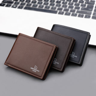 Men's Short Zipper Wallet, Soft Leather