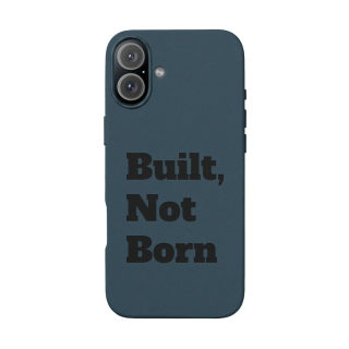 "Built, Not Born" PU Leather Phone Case | Debossed Text, Black 59